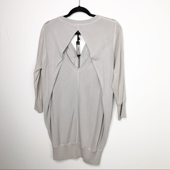 YUKA grey zip front open back sweater - Picture 11 of 12